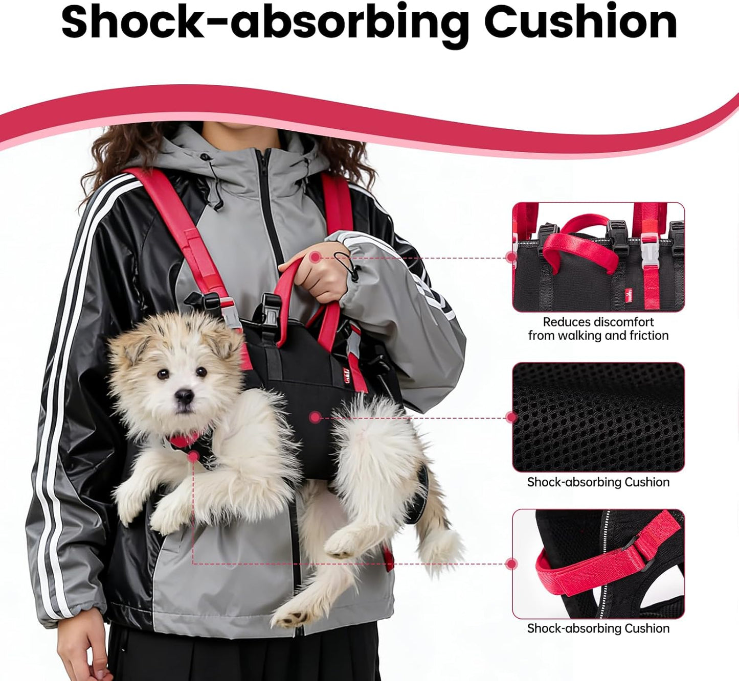 Dog Emergency Rescue Sling - Lightweight Packable Lift Harness with Handle - Safe Transport for Small Medium Dogs - Ideal for Hiking Skiing（8.5-17.5lbs）