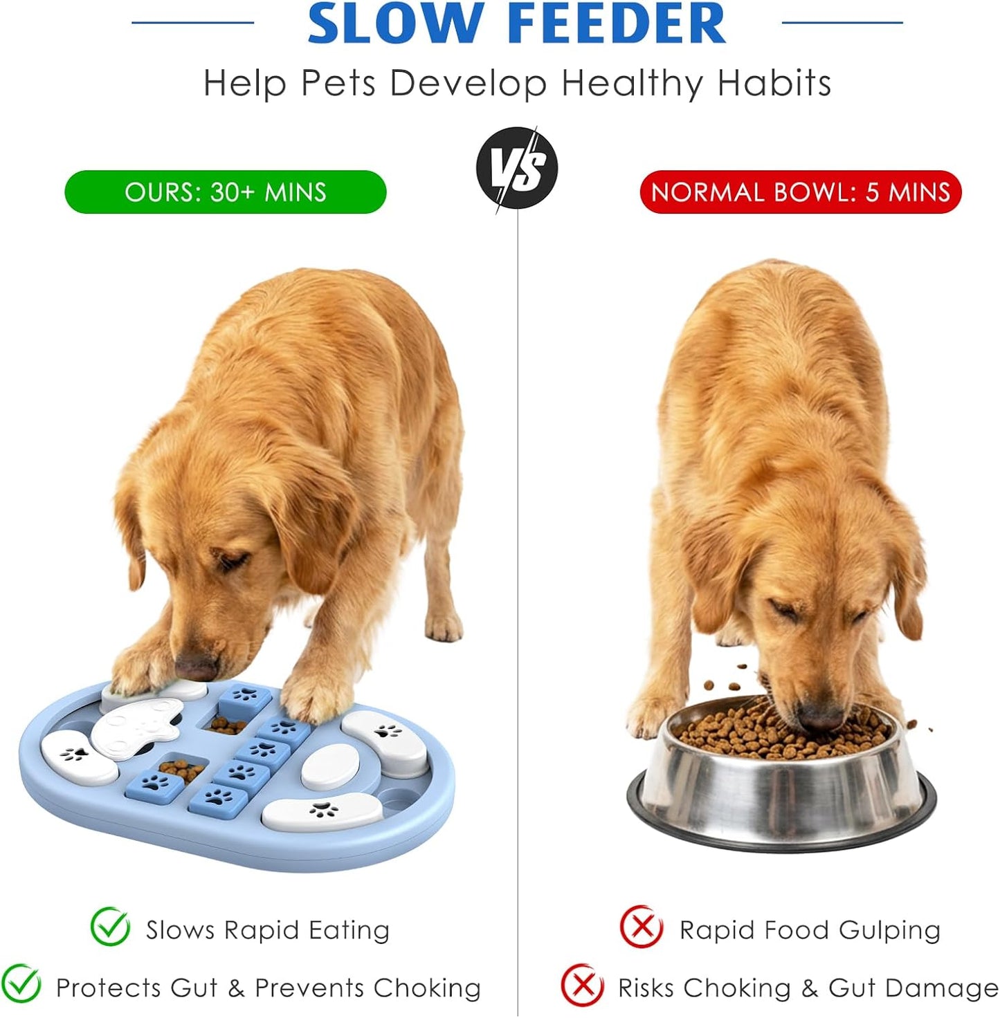 Dog Puzzle Toy, Interactive Treat Puzzle for IQ Training & Mental Stimulation, Non-Slip Slow Feeder Enrichment Boredom Buster for Puppies Small Medium Large Dogs Cats, Gray Gift