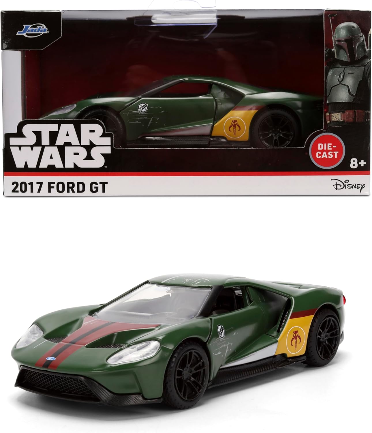 Jada Star Wars Boba Fett 2017 Ford GT – 1:32 Scale Hollywood Rides Die-Cast Collectible Car Toys – Toy for Collectors and Fans