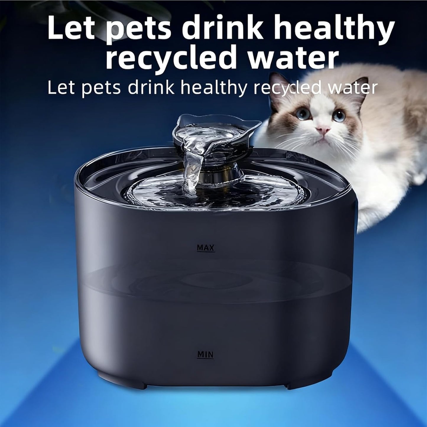 Cat Fountains for Drinking,74Oz/2.2L Pet Cat Water Fountain, Corded Automatic Water Dispenser for Cats Dog,Pet Dog Water Bowl Dispenser with Quiet Pump for Indoor