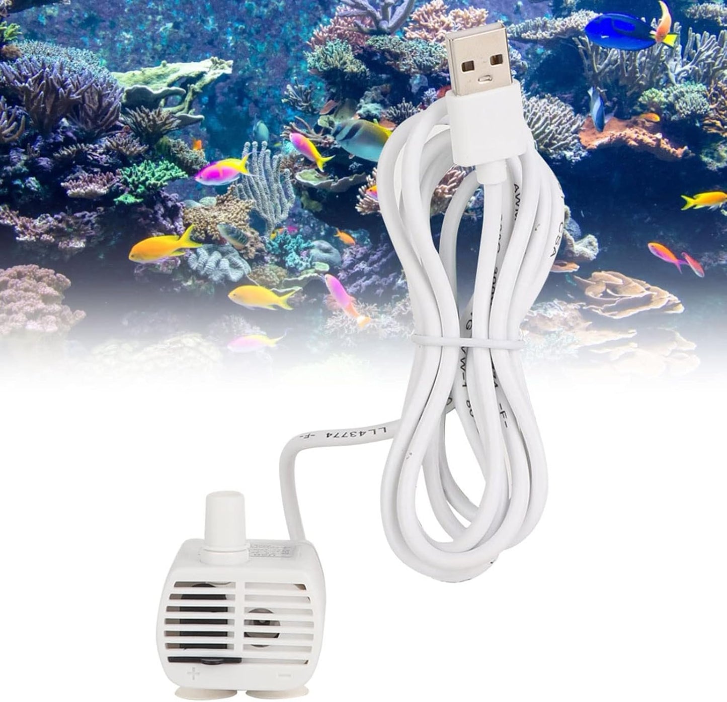 Mini USB Submersible Pump for Fish, Silent Pet Water Fountain Pump, Powerful Replacement Pet Fountain DC5V, 200L/H, Water Fountain Pump Replacement, for Aquarium Resin Fountain