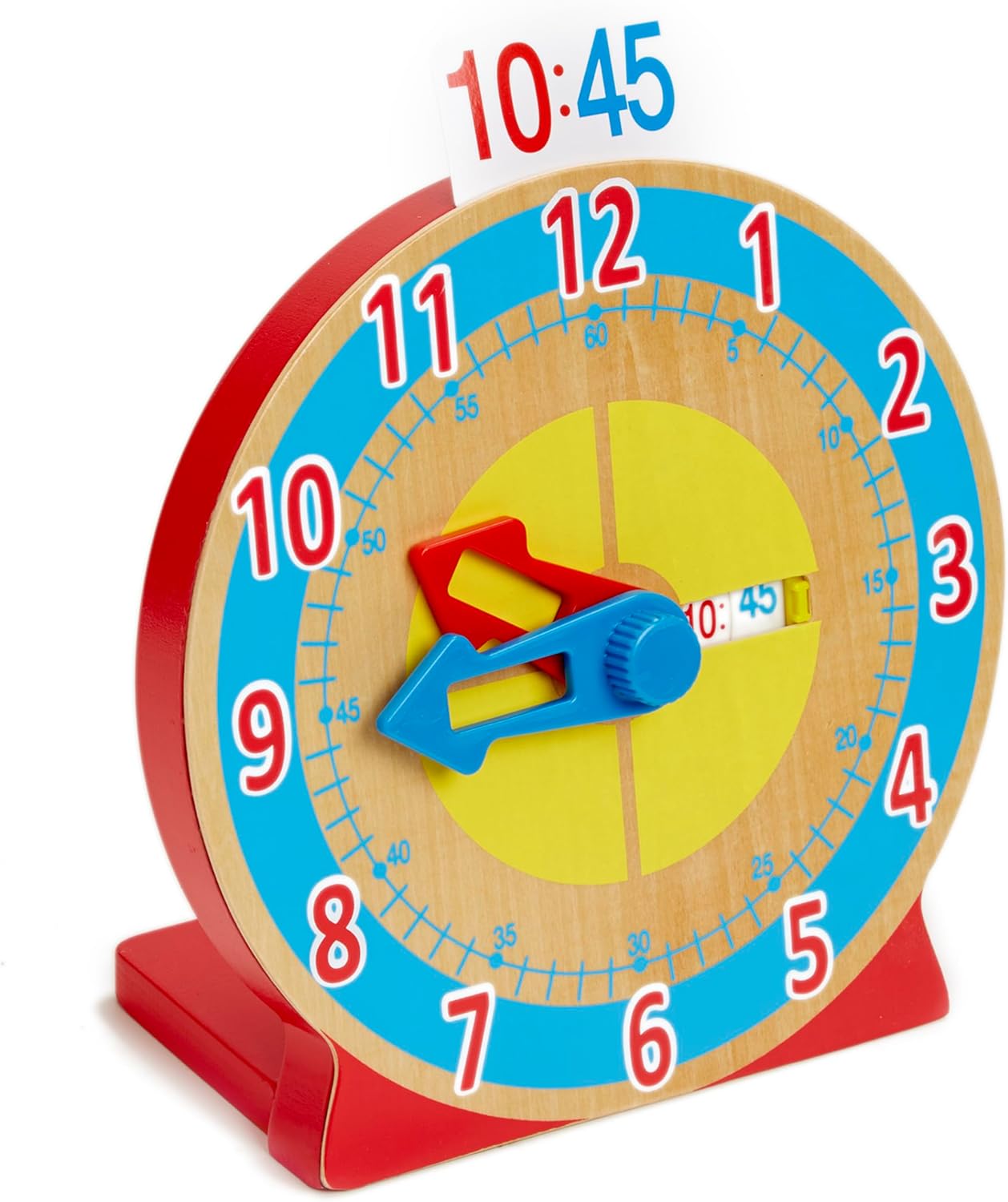 Melissa & Doug Turn & Tell Wooden Clock - Educational Toy with 12+ Reversible Time Cards