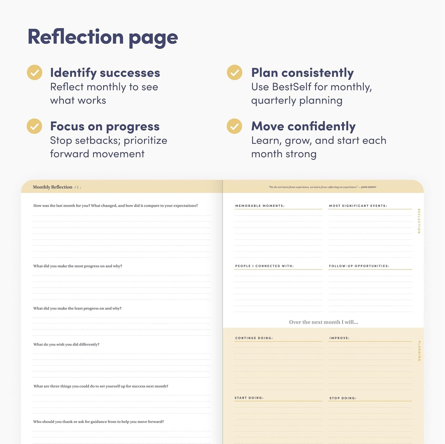 Self Planner by BestSelf — Undated 6 Month Life Planner for Time Management, Improving Productivity, Scheduling and Achieving Goals — 7"x10” Notebook (Black)