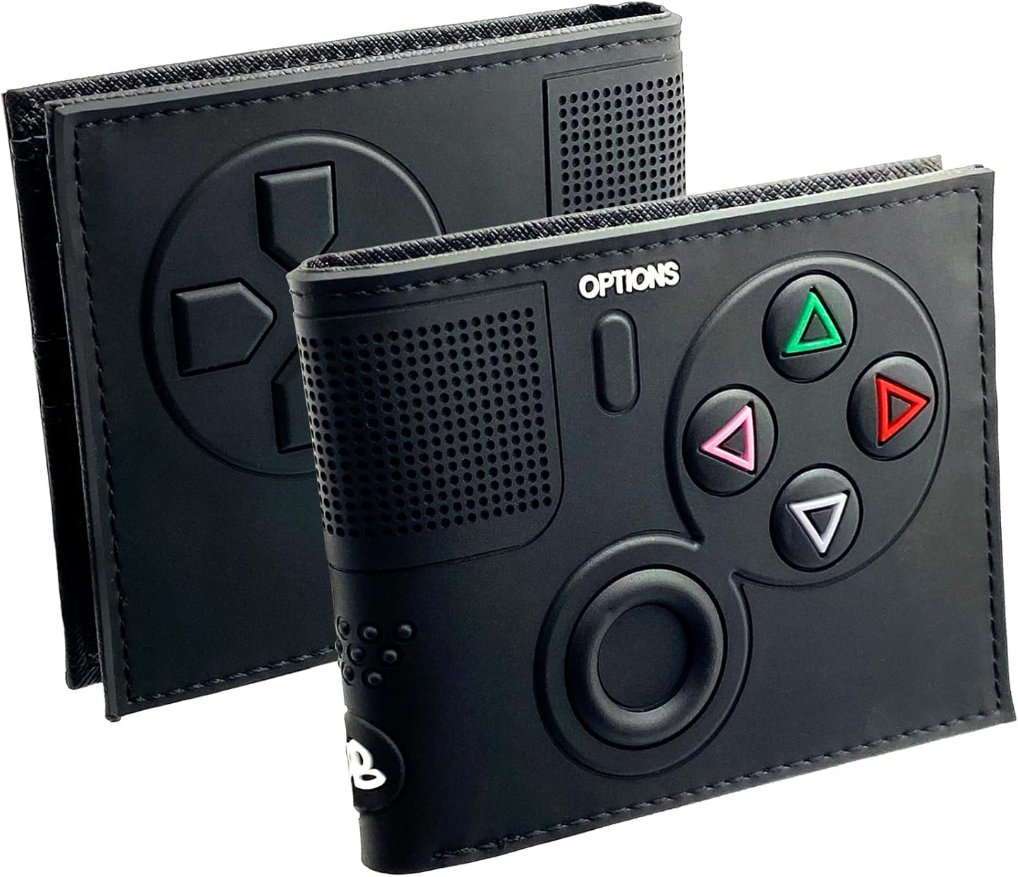 Retro Gamepad-Inspired Boys Wallet - Silicone Surface Material with Classic Game Gamepad Design, Multiple Card Slots and Coin Pocket - Video Game Kids Wallet in Black (#2) -1 PACK