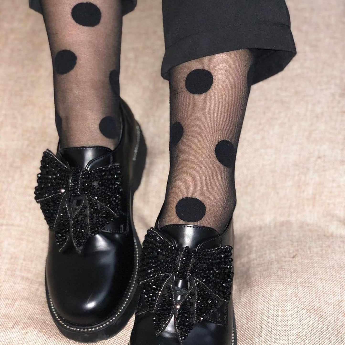 CALZITALY 3 Pairs Women Pop Socks, Sheer Everyday Ankle Socks in 3 Different Designs: Dots, Stripes and Geometric