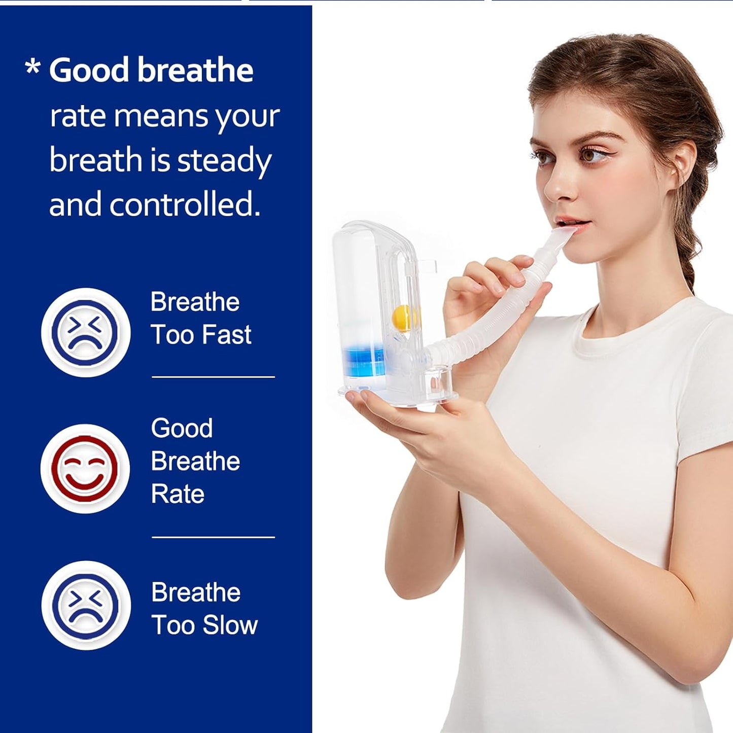 Incentive Spirometer Adult, Breathing Exercise Device for Lungs, Lung Exerciser Device, Breathing Trainer