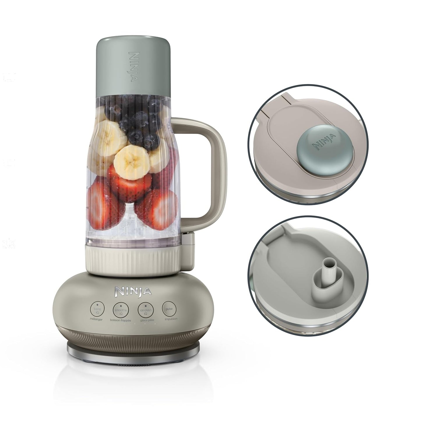 Ninja Blendboss™ | Personal Blender for Smoothies & Frozen Drinks | 26oz Travel Tumbler with LeakProof Lid, Chug Spout & Detachable Straw | Auto-iQ Technology | Stone Mint | DB351ST