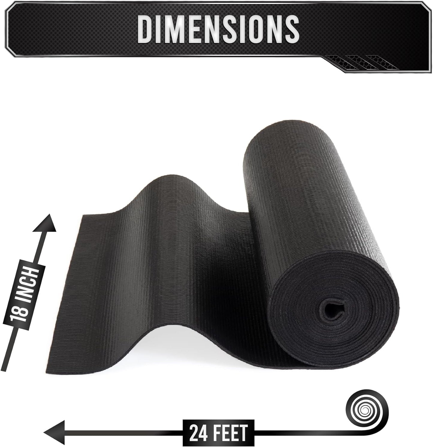 Precision Defined Professional Grade Tool Box Liner, Black | Tool Box Drawer Liner, Shelf Liner Non Slip Mat, Thick Cabinet Shelf Liner, Toolbox Drawer Liners, Tool Chest, Workbench Mat (24 ft x 18")