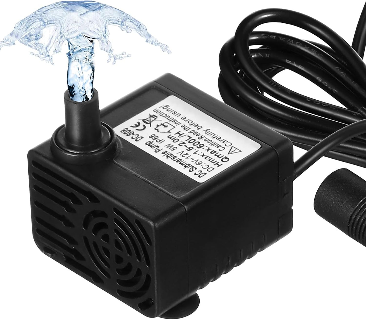 Solar Submersible Water Pump 12V Dc 5W Mini Pump with Adjustable Flow and Suction Cups for Aquarium Fish Tank Pond Fountain Hydroponics 59 Inch Cord Length