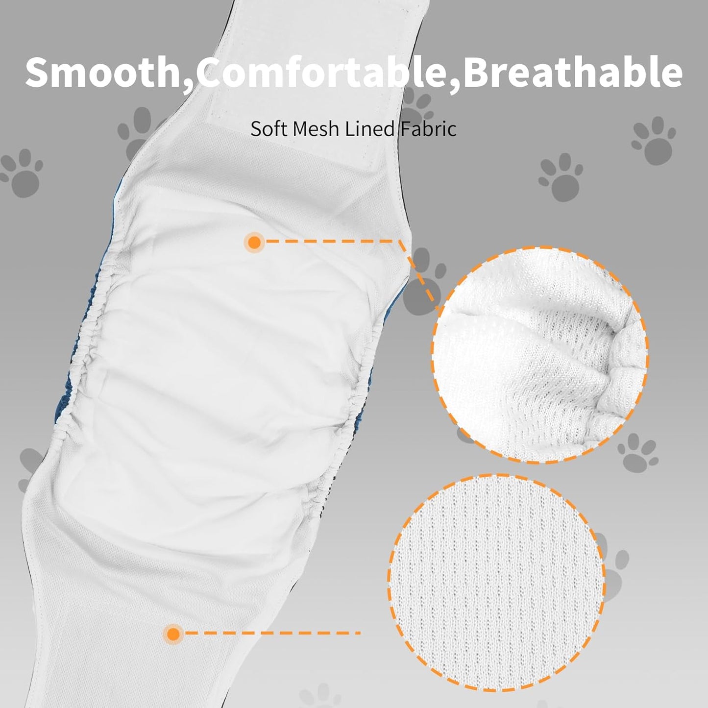 Dog Belly Bands for Male Dogs Diapers(5 Pack),Premium Washable Reusable Small Dog Belly Wrap Leakproof Doggie Diapers,M