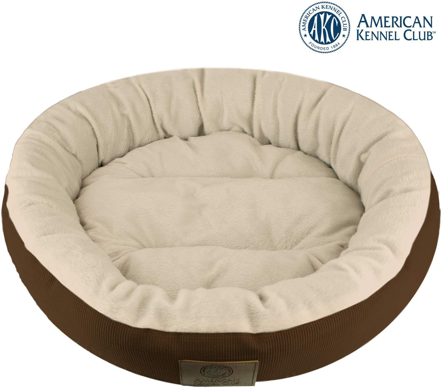 AMERICAN KENNEL CLUB AKC Casablanca Round Solid Pet Bed (Pack of 3)