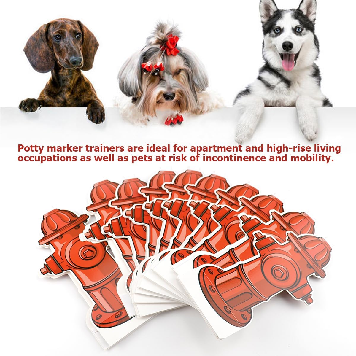DOEROD 10Pcs Dog Pee Pad Trainer, Fire Hydrant Shaped Pet Diaper Pad for Dog Puppy Training Supplies, 7.4 x 3.9in
