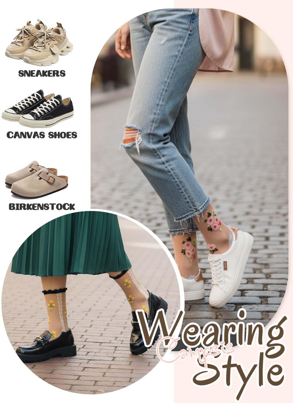 Campsis Women Sheer Socks Sheer Ankle Socks for Women and Girls