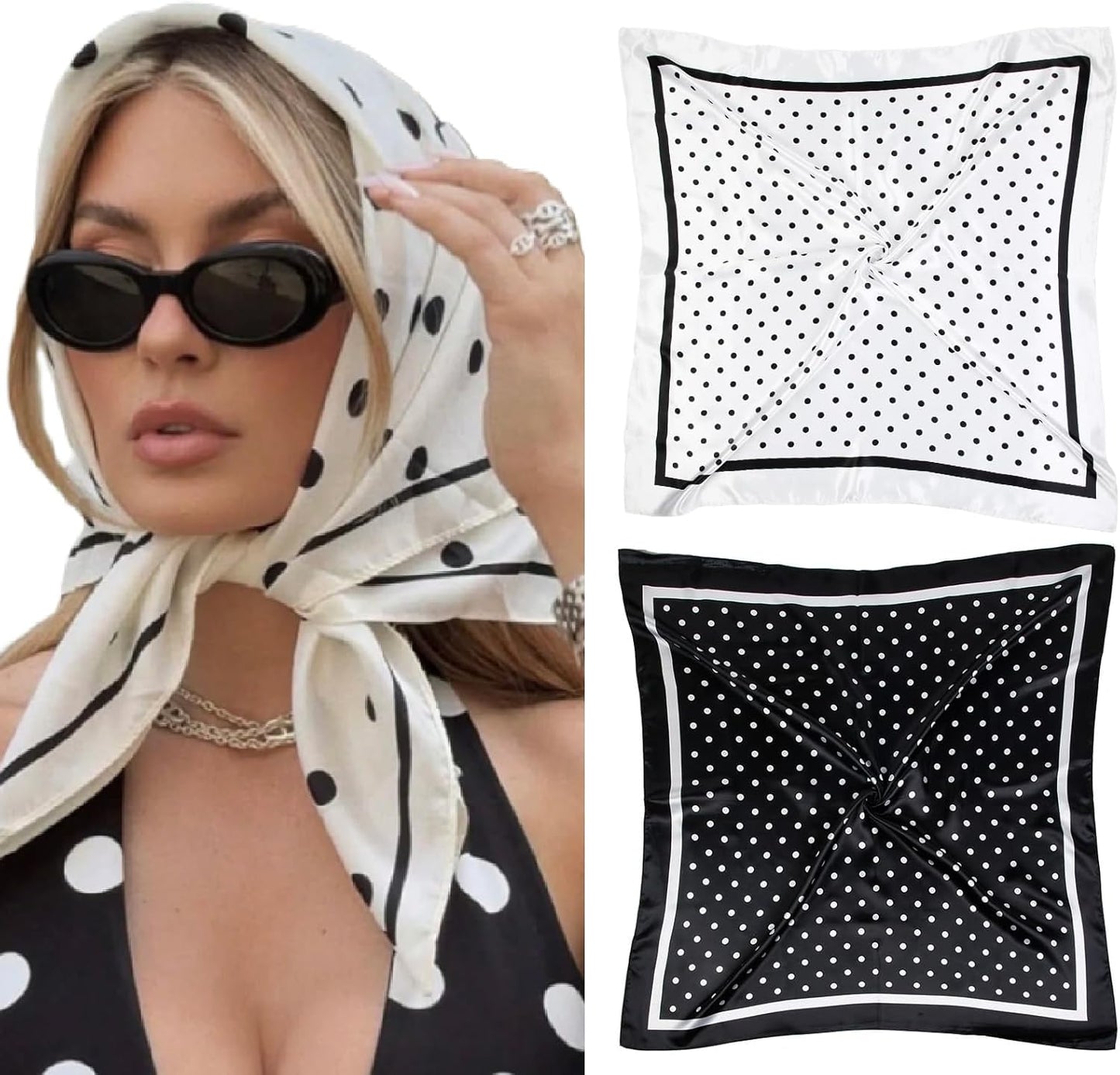 Head Scarf for Women Red Silk Bandana Pirate Costume Accessories, Pirate Head Scarf for Hair Wrapping and Sleeping 35 Inches