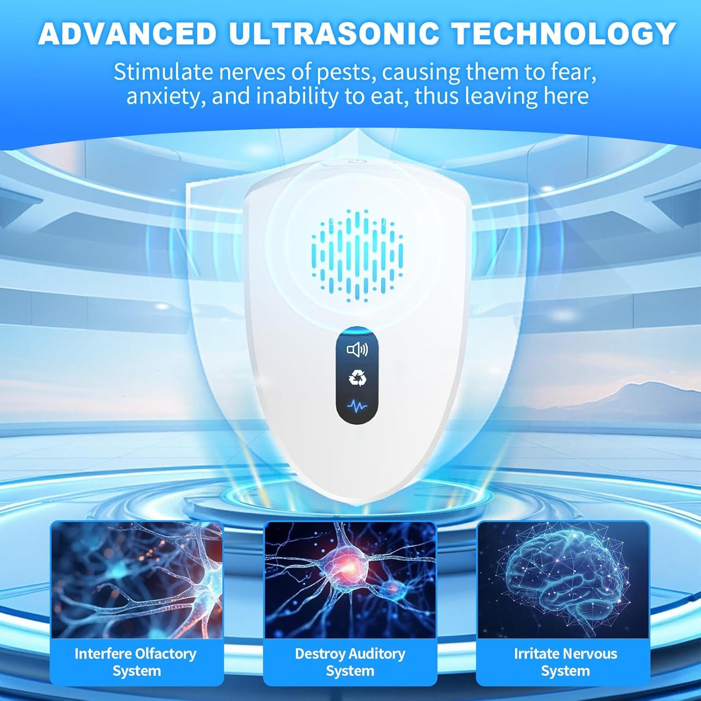 2026 Upgraded Ultrasonic Pest Control Repeller, Mouse Repellent Indoor for Spider Bug Roach Ant Mosquito Rat Mice Insect Deterrent, Mouse Rodent Repellent Ultrasonic Plug in, 3 Mode Switching, 2 Pack