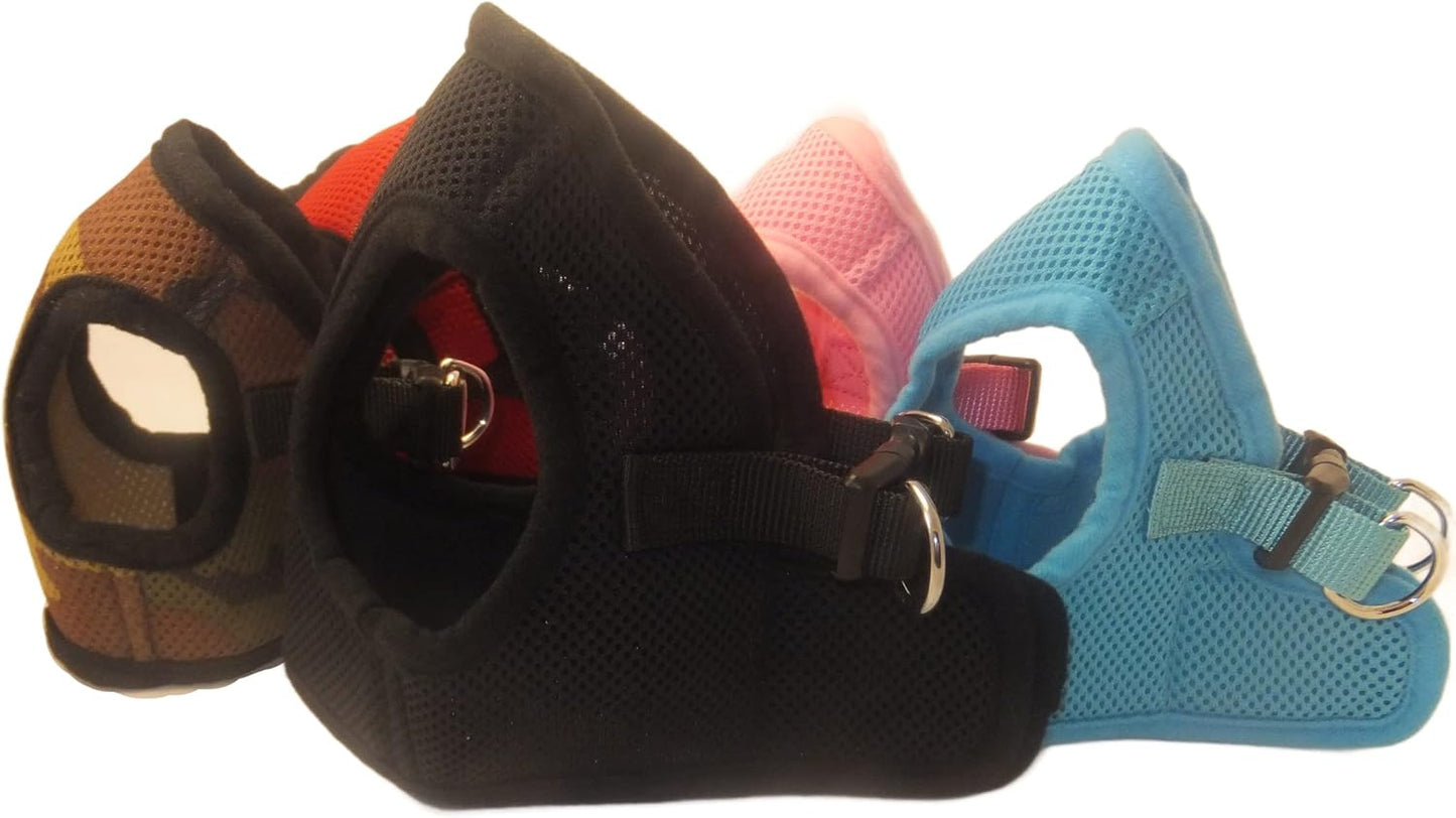 Soft No Pull Step-in Dog Harness Small Dog XXS XS Vest for Teacup, Chihuahua, Yorkie, Pomeranian Dog Vest Harness for Puppy Black Mesh Comfy (2-4 lbs)