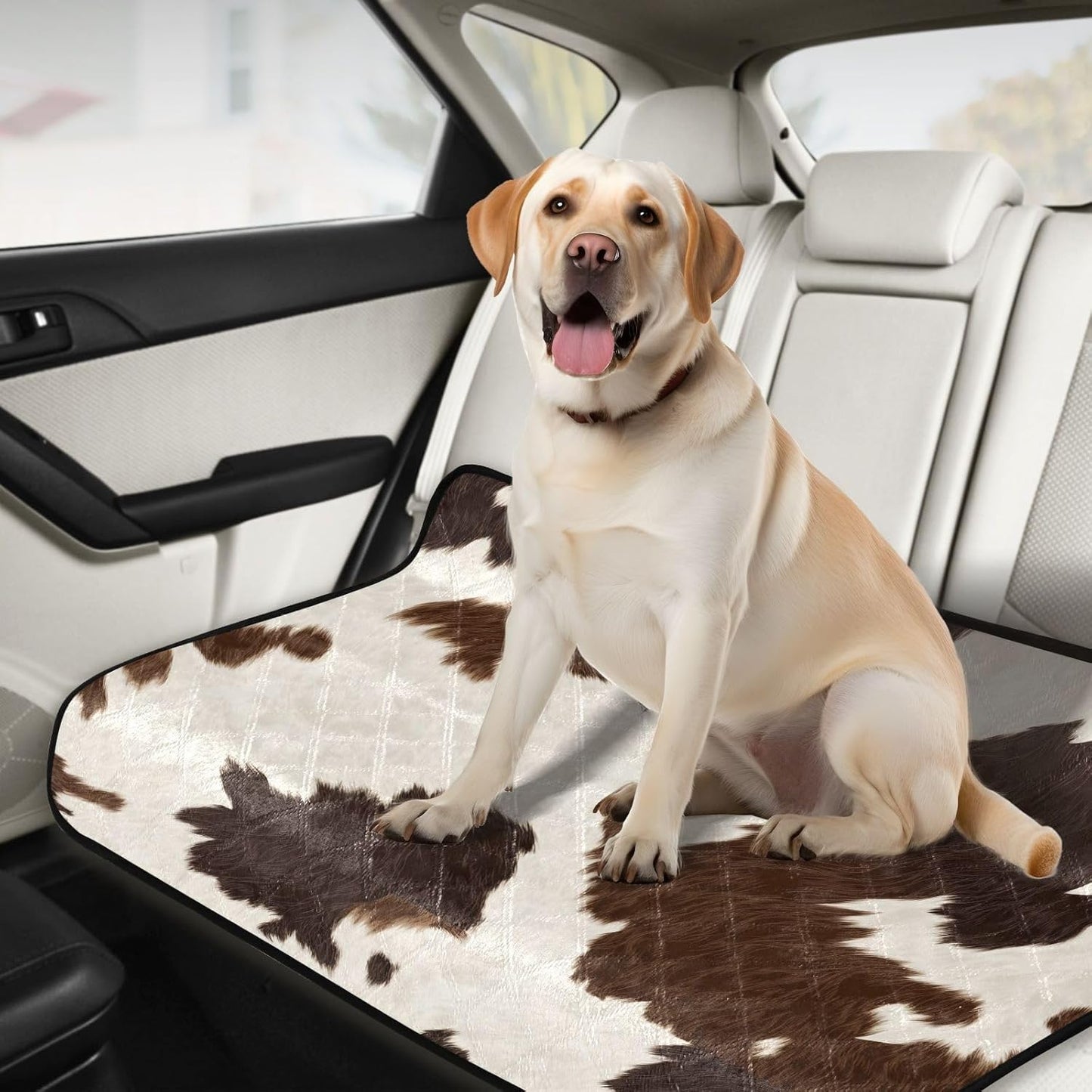 Cow Print Washable Pee Pads for Dogs, 2 Pack Non-Slip Reusable Dog Pads Waterproof Whelping Training Pet Mat for Potty, Crate, Playpen, Bed, Sofa