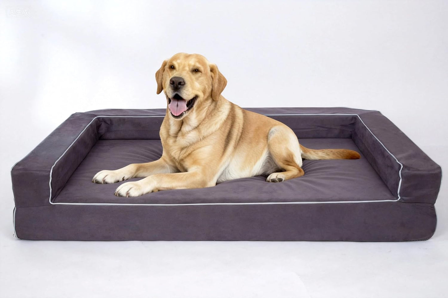 X-Large Orthopedic Memory Foam Dog Bed for Arthritis Relief & Hip Dysplasia - Bolster Couch Style with Premium YKK Zipper Waterproof Washable Cover & Bottom for Senior Dogs 90-120lbs