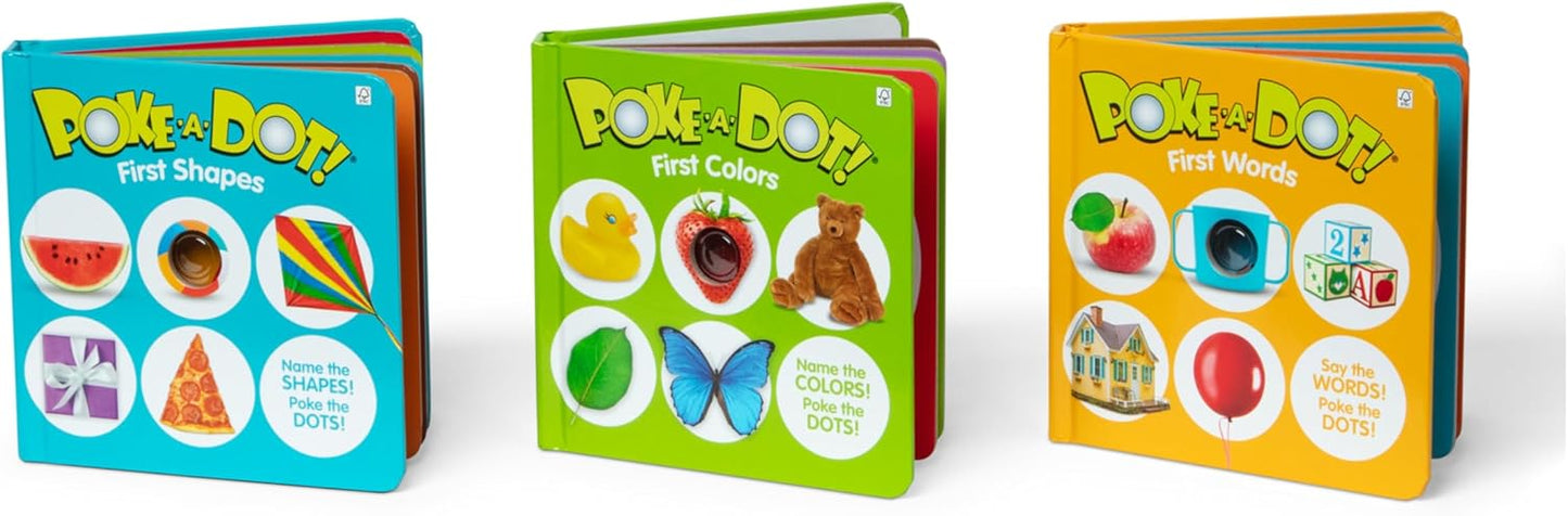 Melissa & Doug Poke-a-Dot! 3Pk First Words, Shapes & Colors, Interactive Children's Board Books with Buttons to Pop, Educational Sensory Toy for Toddlers & Preschoolers Ages 1+
