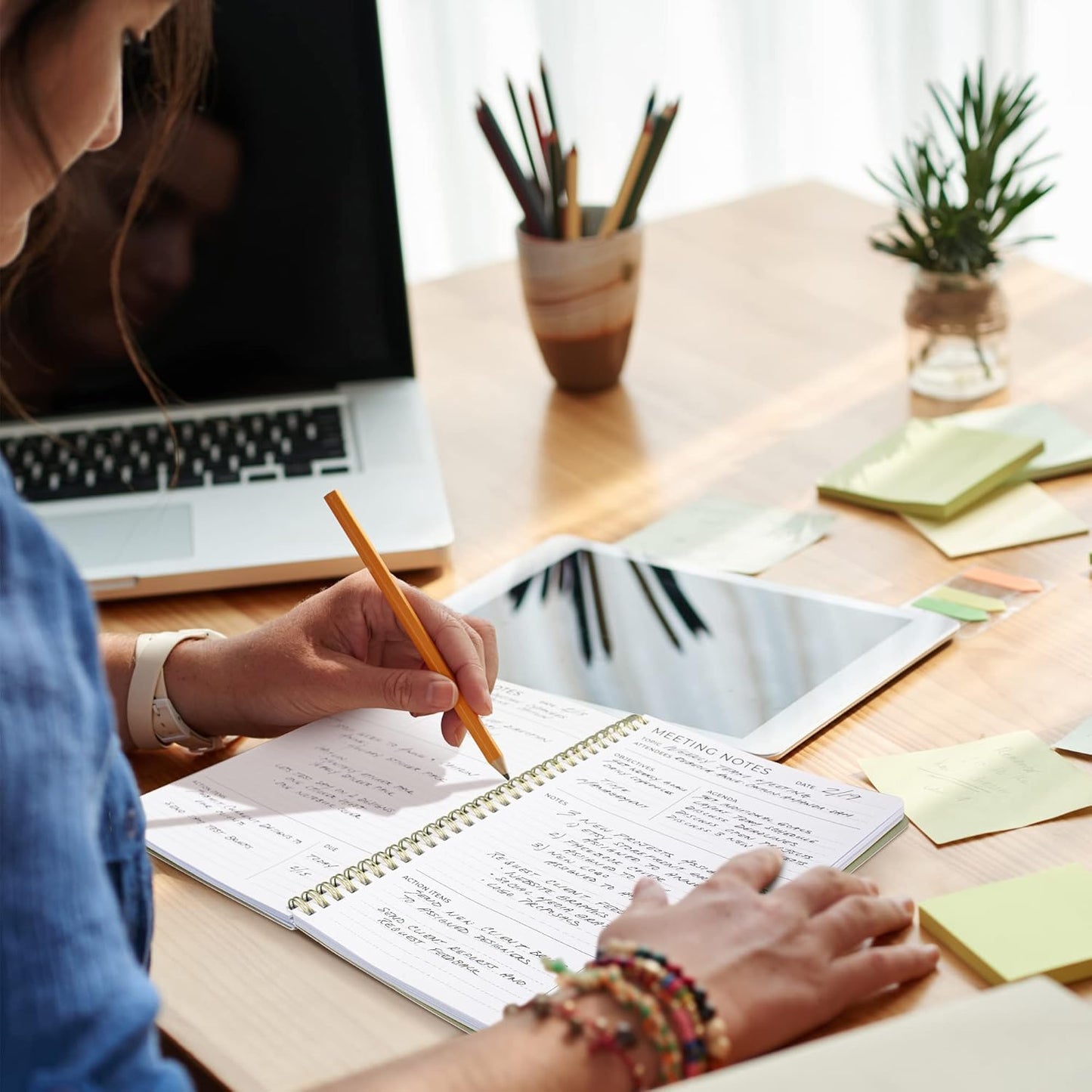 ZICOTO Beautiful Meeting Notebook For Work Organization - Easily Take Notes And Keep Agendas on Track - The Perfect Office Planner Supplies for Women & Men to Professionally Manage Business Projects