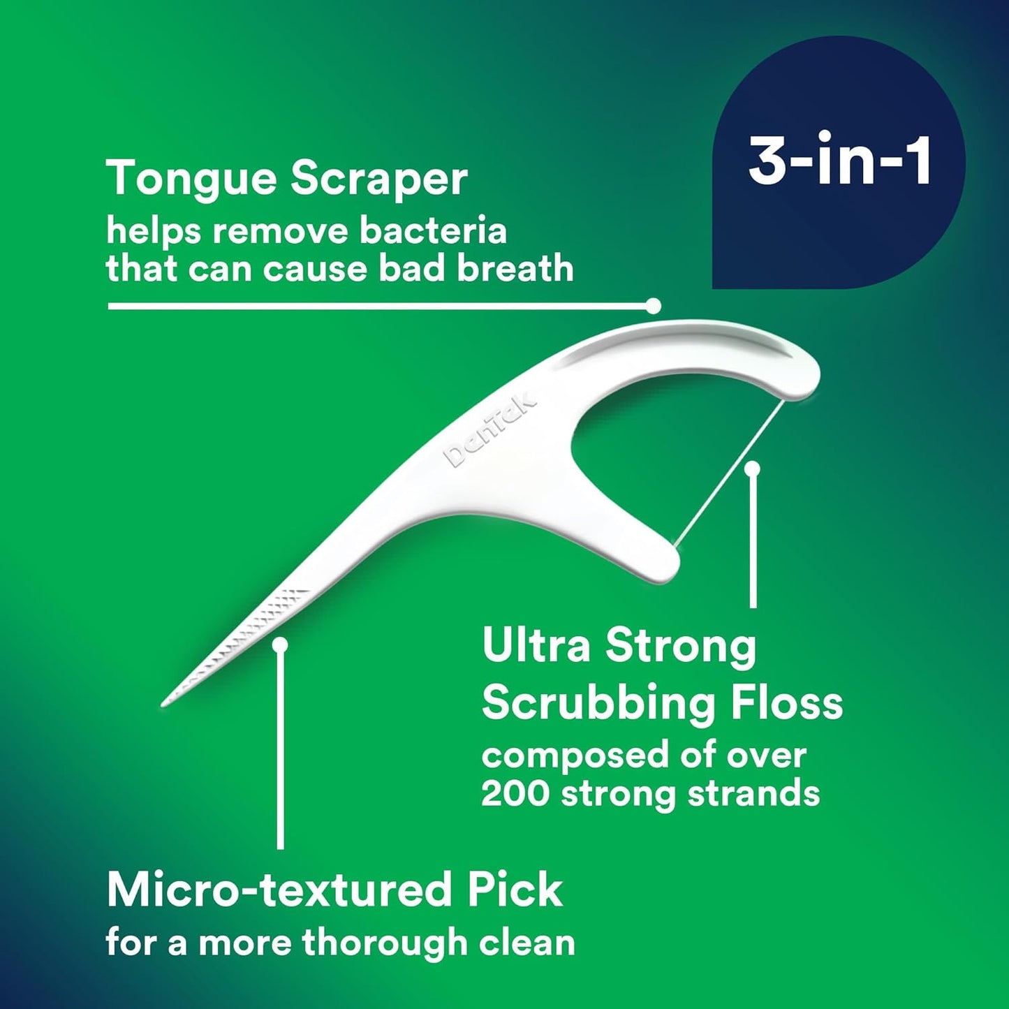 DenTek Advanced Clean Floss Picks with No Break & No Shred Dental Floss, Plaque Remover, 150 Count