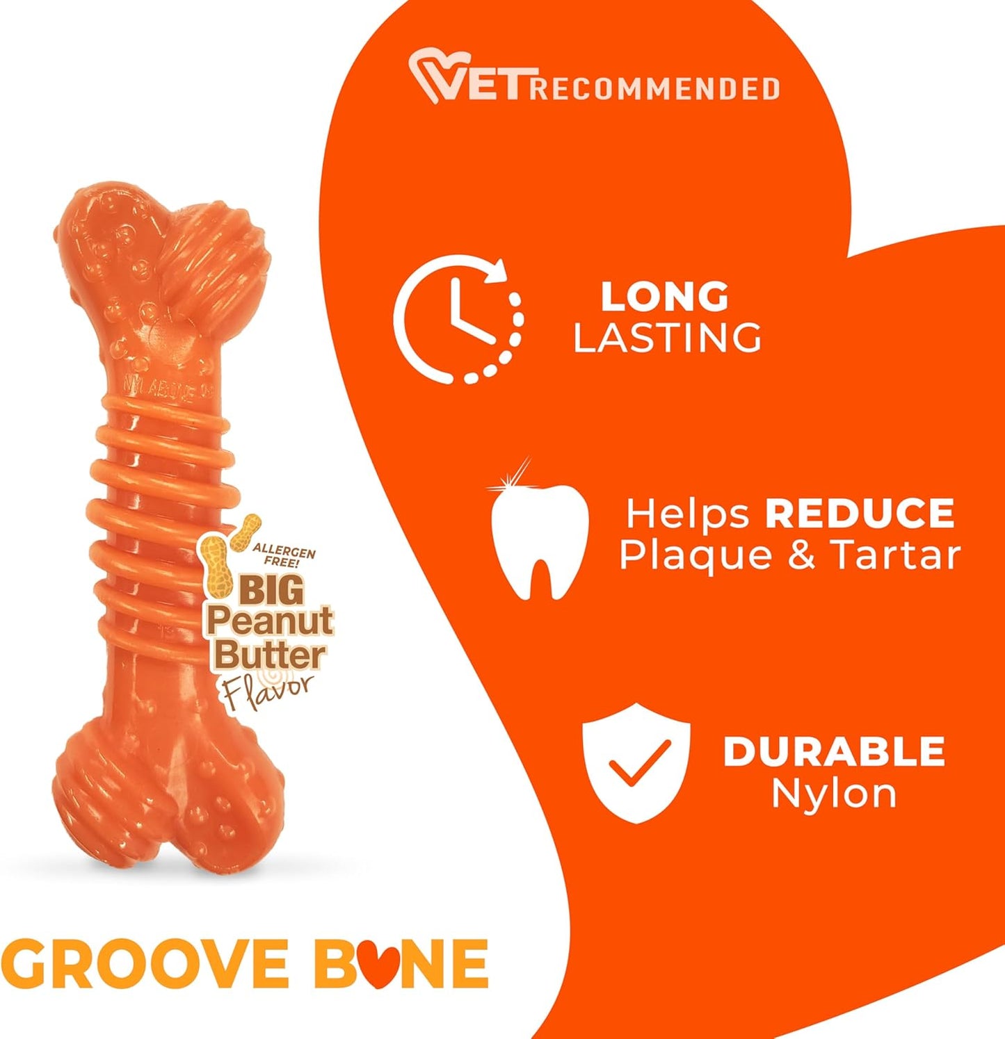 Nylabone 70th Birthday Textured Bone & Groove Bone Power Chew Toys for Dogs, Tough Dog Toys for Aggressive Chewers, Chicken & Peanut Butter Flavor, Small Dogs - Up to 25 lbs, 2 Pack