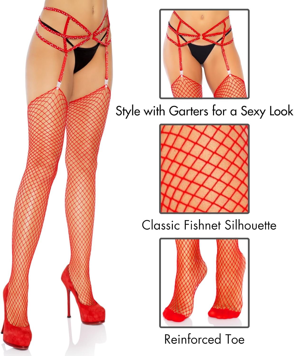 Leg Avenue Women's Unfinished Top Industrial Fishnet Stockings