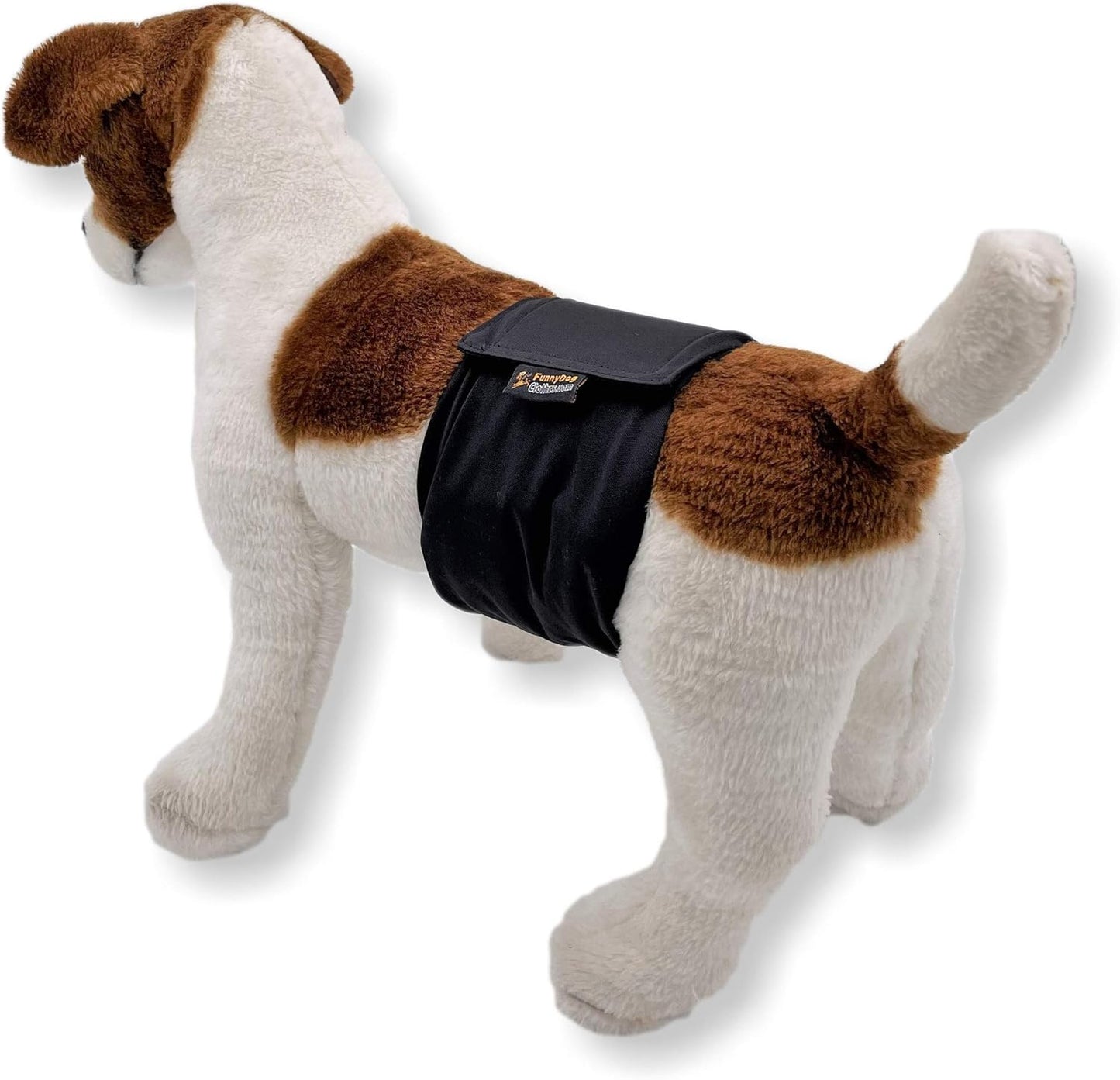 Pack of 3 or 6 Male Dog Diapers 4 - Layers of Absorbent Pads Waterproof Leak Proof Belly Band Wrap Washable (M: Waist 12" - 16", Pack of 3 Black)