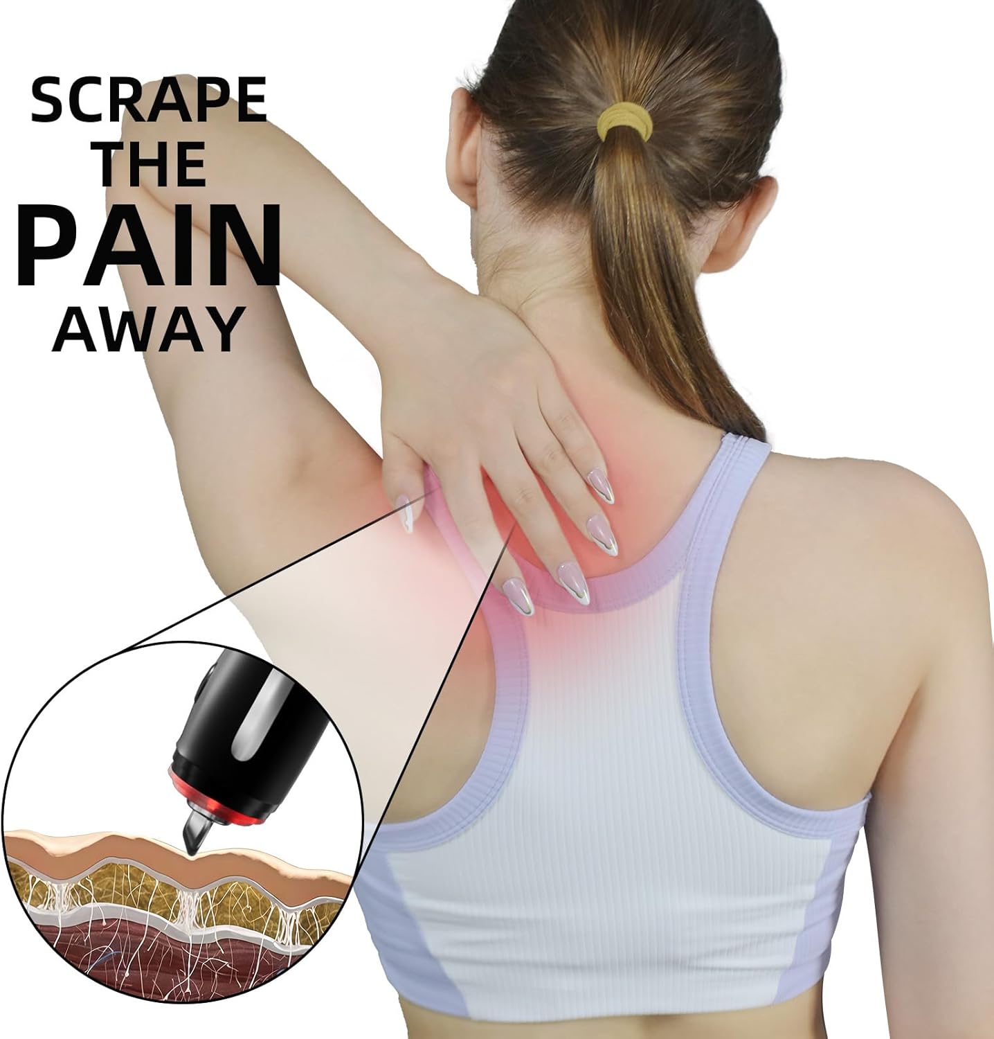 NHO Electric Fascia Knife, Heating and Vibration, Muscle Scraper Tool, Fascia Blaster, Fascia Tool Massage Tools for Deep Tissue, IASTM, Trigger Point Massage Tool, Gua Sha, Myofascial Release Tool