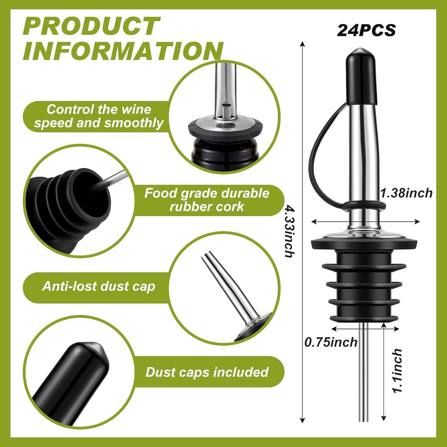 Mifoci 3 Tier Bar Glass Rimmer Bartender Tool with 12 Pcs Stainless Steel Classic Bottle Pourers, Bar Caddy with 6 Compartment, 1000 Pcs Coffee Cocktail Stirrers, 200 Napkins (Plastic)