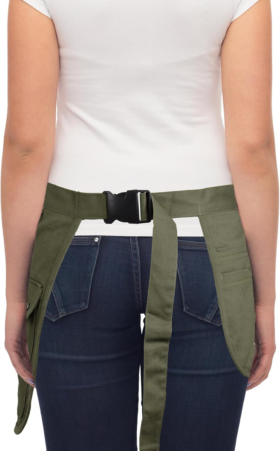 Molaxhome Waist Tool Apron with Multi-Pocket Waitress Server Apron with Adjustable Belt Gardening Aprons