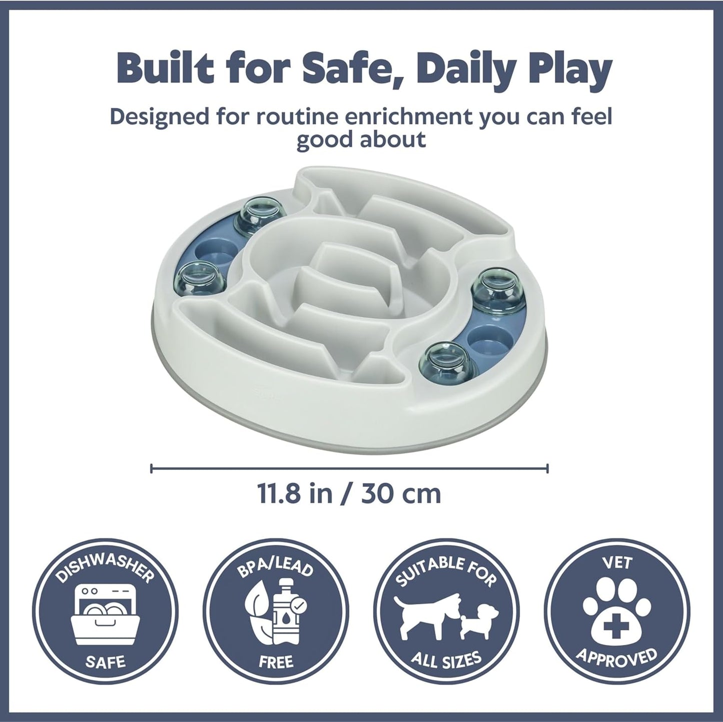TRIXIE Slide & Feed Dog Activity Interactive Toy, Level 1 Food Puzzle Game, Brain Teasing Treat Dispenser, IQ and Mental Development Toy for Smart Dogs, Enrichment Toy for Boredom Busting