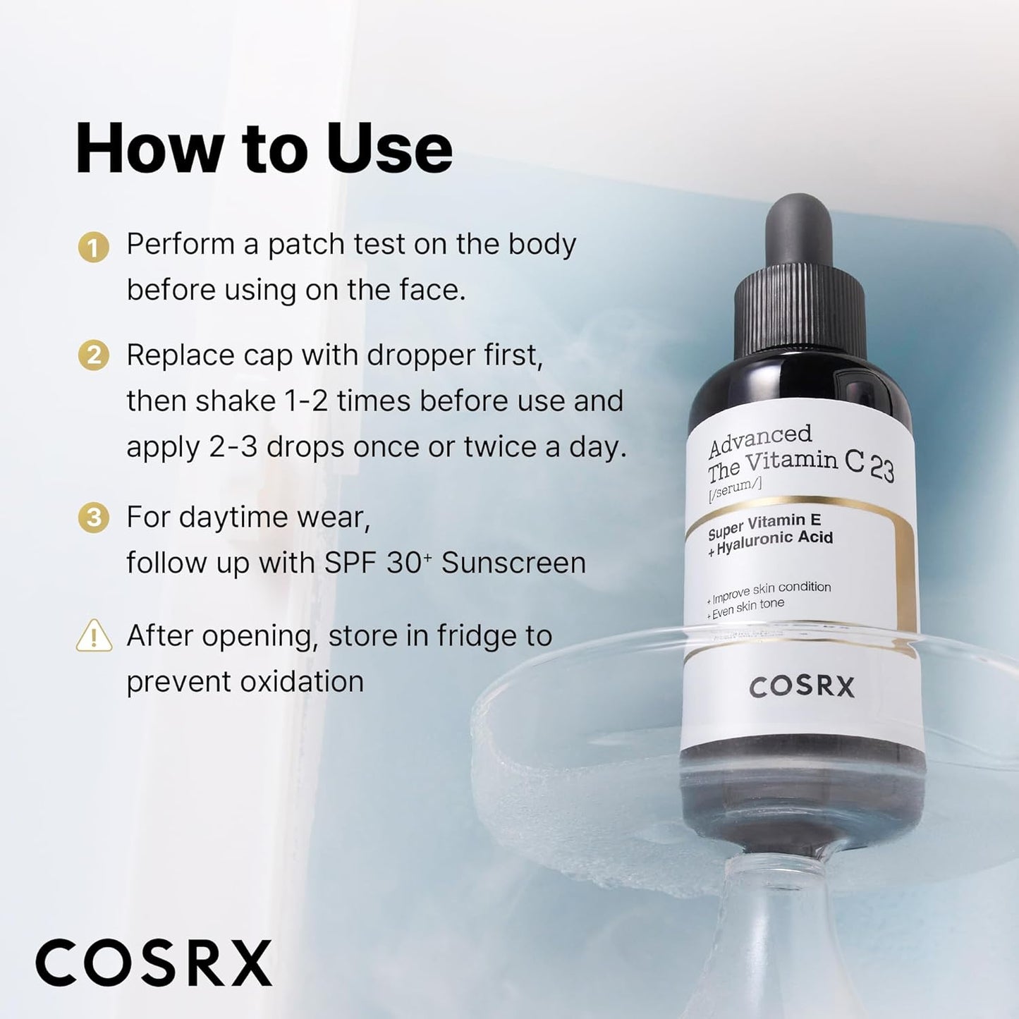 COSRX Advanced Pure Vitamin C 23% Serum with Vitamin E & Glutathione (Renewal), Korean Vitamin C Serum for Fine Lines, Uneven Skin Tone & Dull Skin, 0.7oz, Korean Skin Care