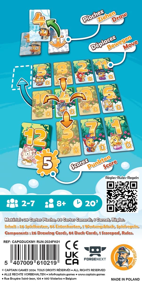 Captain Games Duck and Cover Party Game - Fun Fast-Paced Card Game for Family Game Night, Hilarious and Competitive Game for Kids & Adults, Ages 7+, 2-7 Players, 30 Minute Playtime, Made