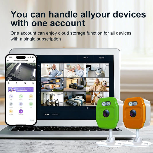 2Pcs 1080P WiFi Security Cameras, Baby Monitor Indoor Security Camera, Cat&Dog Camera with Motion Detection Indoor Camera, Full Color Night Vision,Two-Way Voice and Siren, Cloud Storage