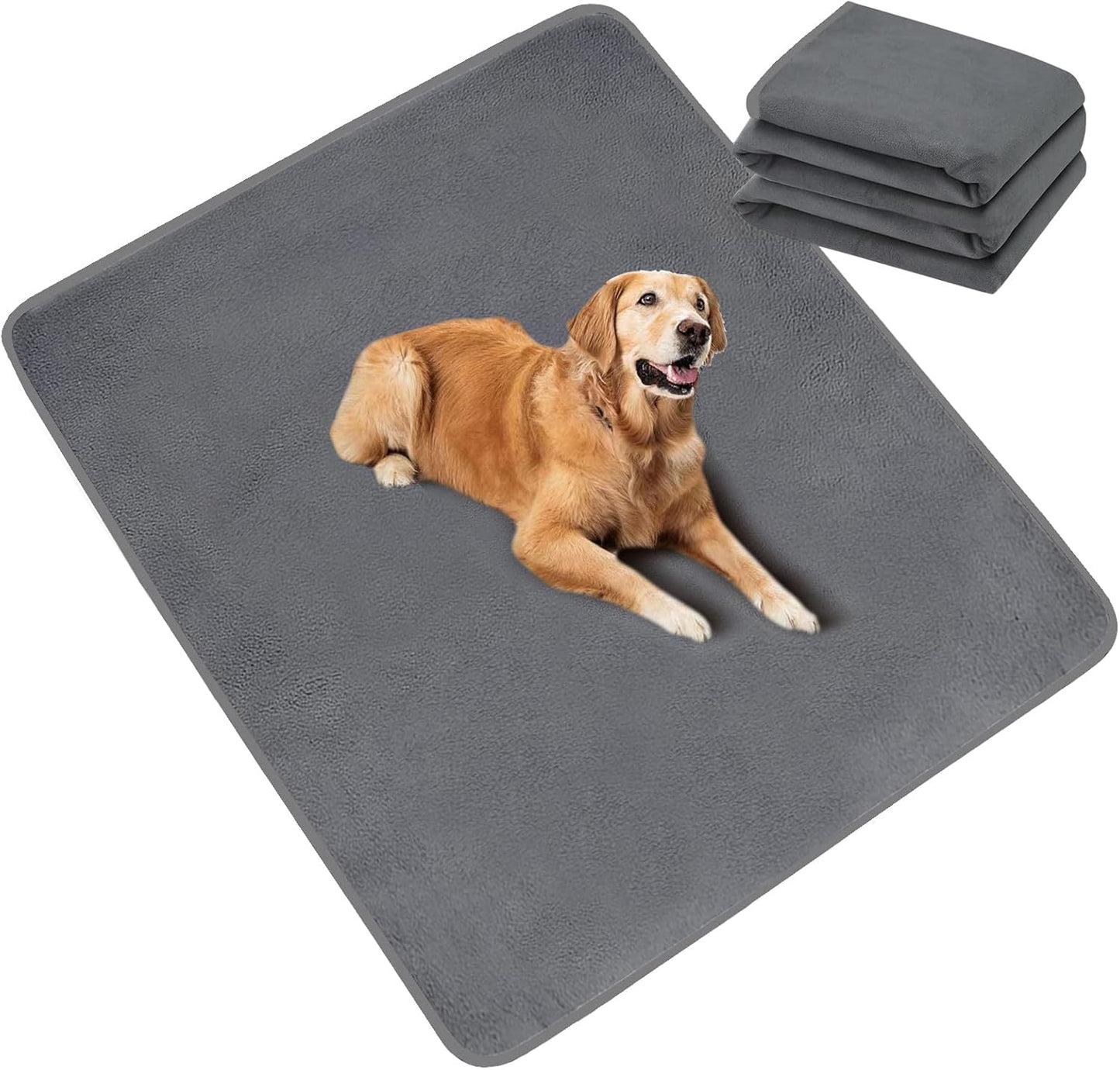 FONESO Washable Pee Pads for Dogs, Reusable Puppy Pads with Fast Absorbent, Non-Slip Pet Training Mat Playpen for Puppy/Senior Dog Whelping Incontinence Housebreaking (35.5x71 inch (Pack of 2))
