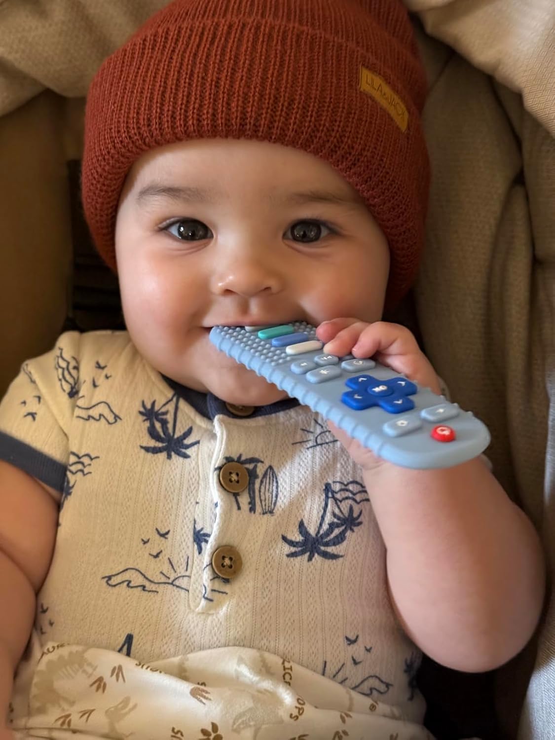 2-Pack Silicone Baby Teething Toys, Fire TV Remote Teethers for 6-12-18 Months Infant, Fire Remote Shape Toddlers Silicone Teethers for Boys and Girls Sensory Toy