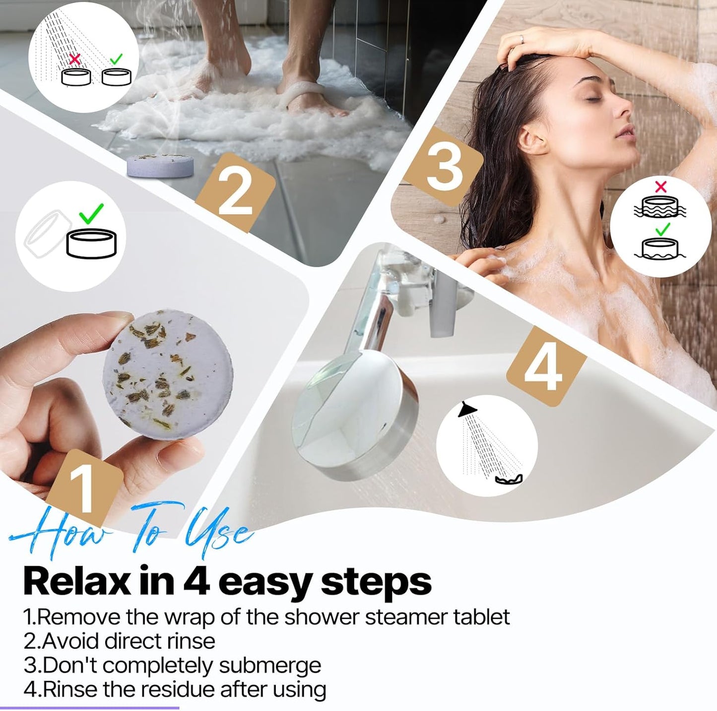 Shower Steamers Aromatherapy Birthday Gifts for Women - SWCANDY 8 Pcs Mothers Day Gifts, Mom Wife Her Adults Men Him Teen Self Care with Natural Essential Oils Relaxation Home SPA Travel Holidays