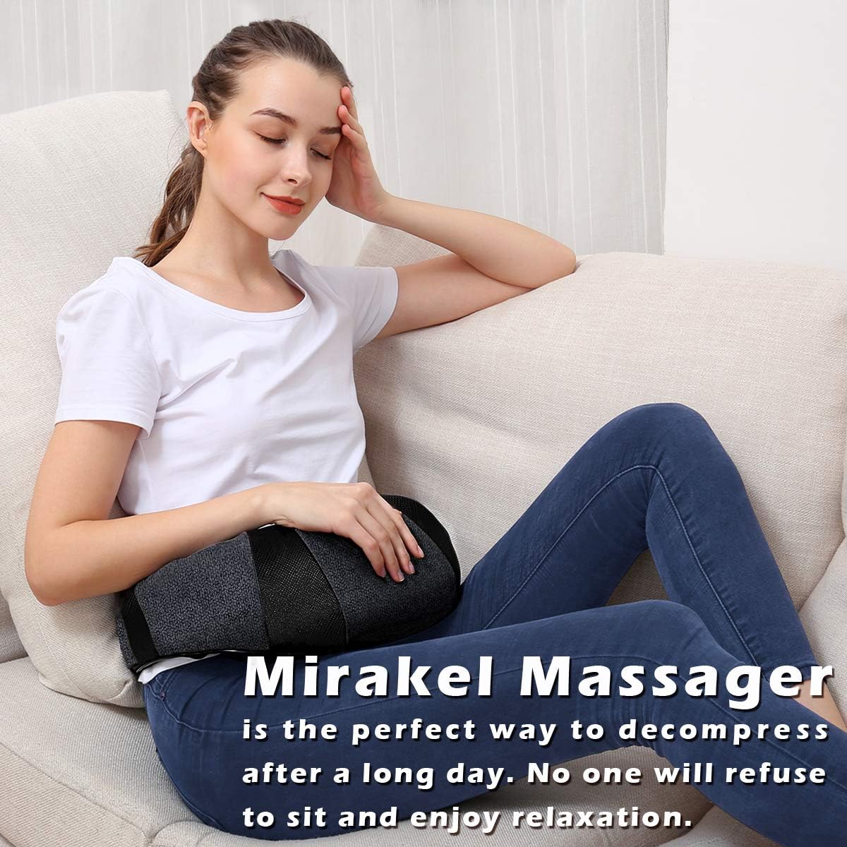 Mirakel Neck Massager for Pain Relief Deep Tissue, Shiatsu Shoulder & Back Massager with Heat, Electric Kneading Whole Body Massage - Mothers Day Gifts for Mom, Wife, Women, Dad, Men (NOT Cordless)