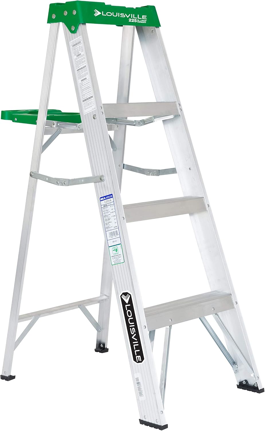 Louisville Ladder 4-foot Aluminium Step Ladder with tool tray, 225-Pound Load Capacity, Type II, AS4004