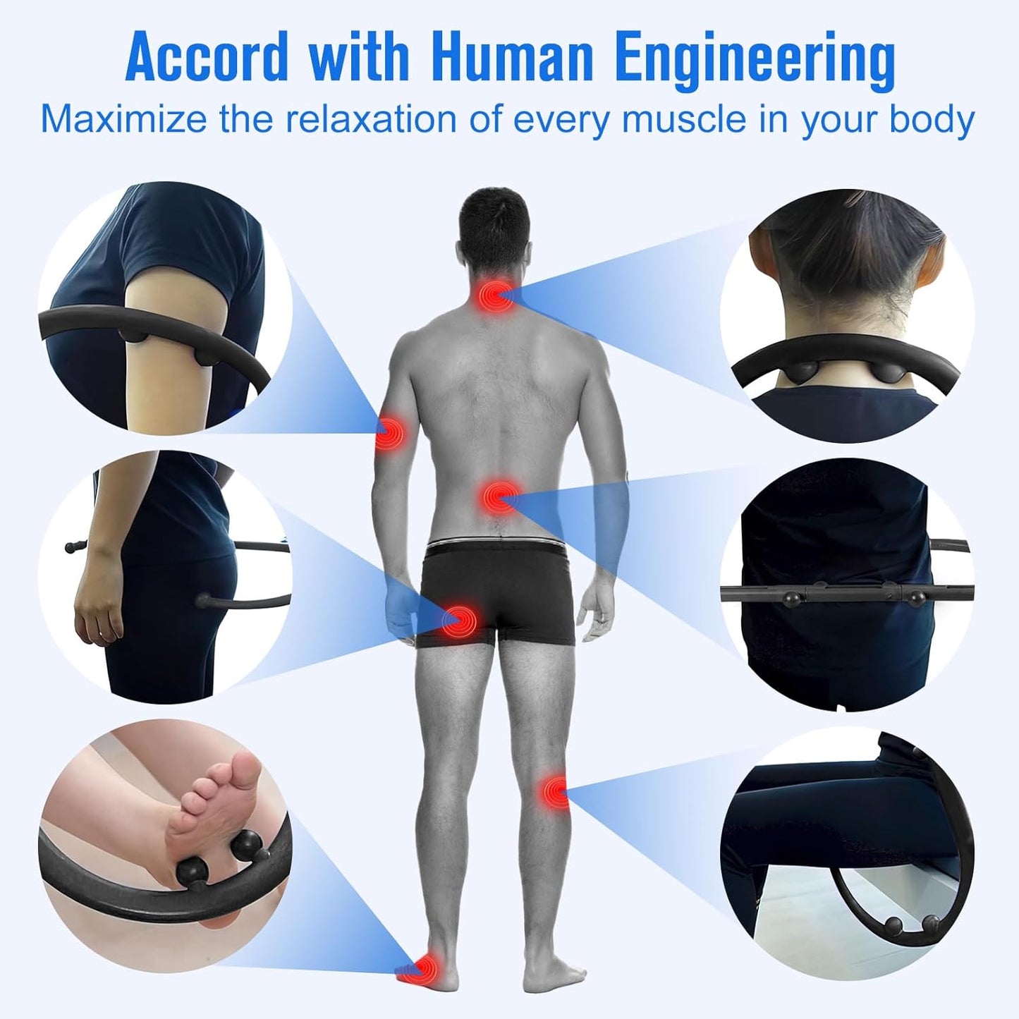 Trigger Point Massage Tool,Two Shapes Handheld Back and Neck Massager for Pain Relief,Muscle Release Tool Manual Massage Hook Back Neck Shoulder Massager Black - Gift for Women & Men