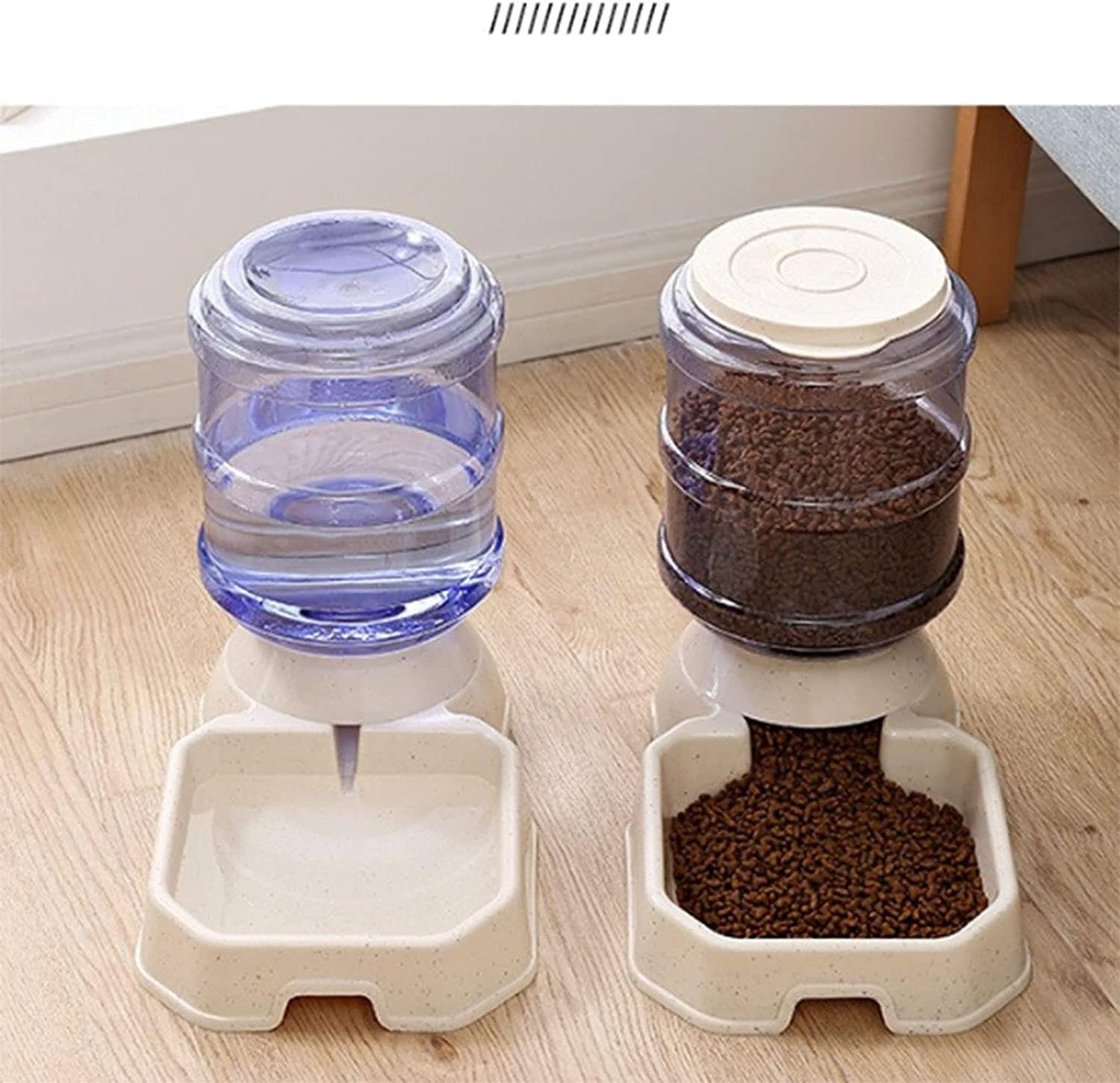 Water Dispenser 3.8L Big Capacity Automatic Dog Food Feeder Water Set Unplugged Fountain Dispenser Waterer Self Feeding Bowl for Small Large Pet Dog Cat Puppy cat Fountain (Size : Feeders) ( Water