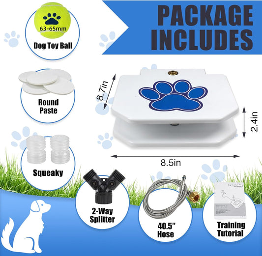 Dog Water Fountain Step On, Outdoor Dog Water Sprinkler for Large Dogs, with Upgrade Copper Valve Set & Stainless Steel Hose, Easy to Use, Fresh Water to Drink