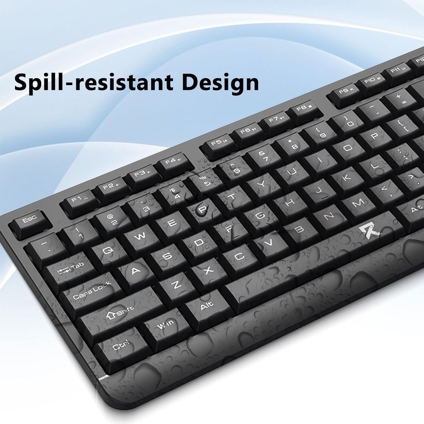 Redragon Wired Keyboard and Mouse Combo, Full-Size Spill Resistant Large Print Quiet Computer Keyboard and Optical USB Wired Mouse, Plug and Play for Windows PC, Mac OS Desktop/Laptop - Black