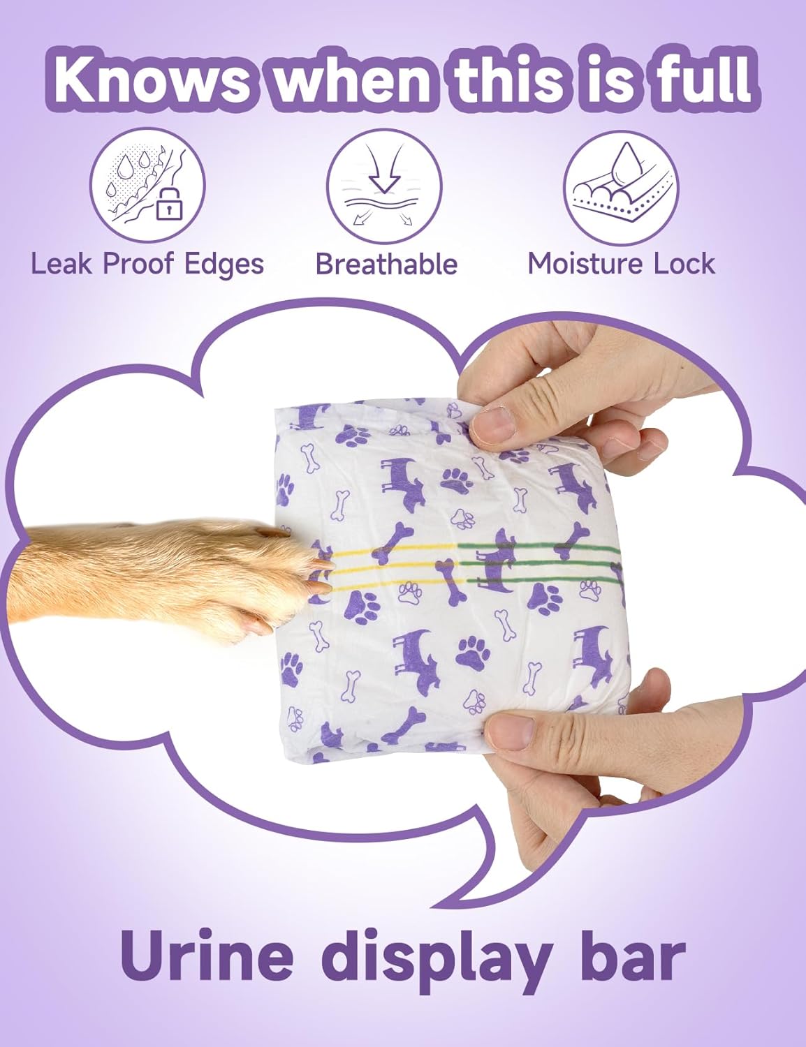 MICOOYO Disposable Dog Diapers Female, Doggie Diapers for Dogs Female, Super Absorbent Pet Diaper with Foam Tail Hole for Heat, Comfortable Puppy Diaper (20Count, X-Small)