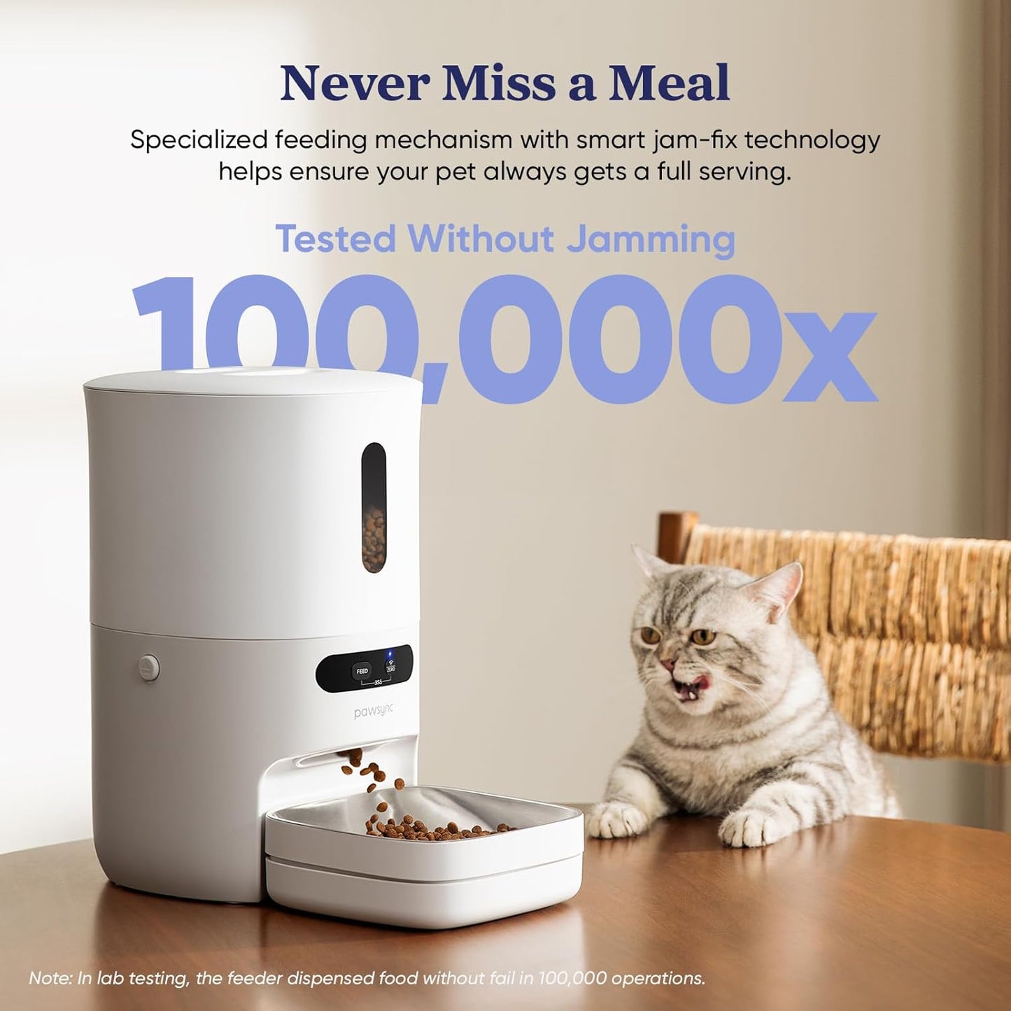 Automatic Cat Feeder, WiFi Smart Scale Tracks Pet's Food Intake, App Control, 3.6L Timed Food Dispenser for Cats and Dogs, Up to 10 Meals Per Day, Stainless Steel Bowl, Dual Power Supply