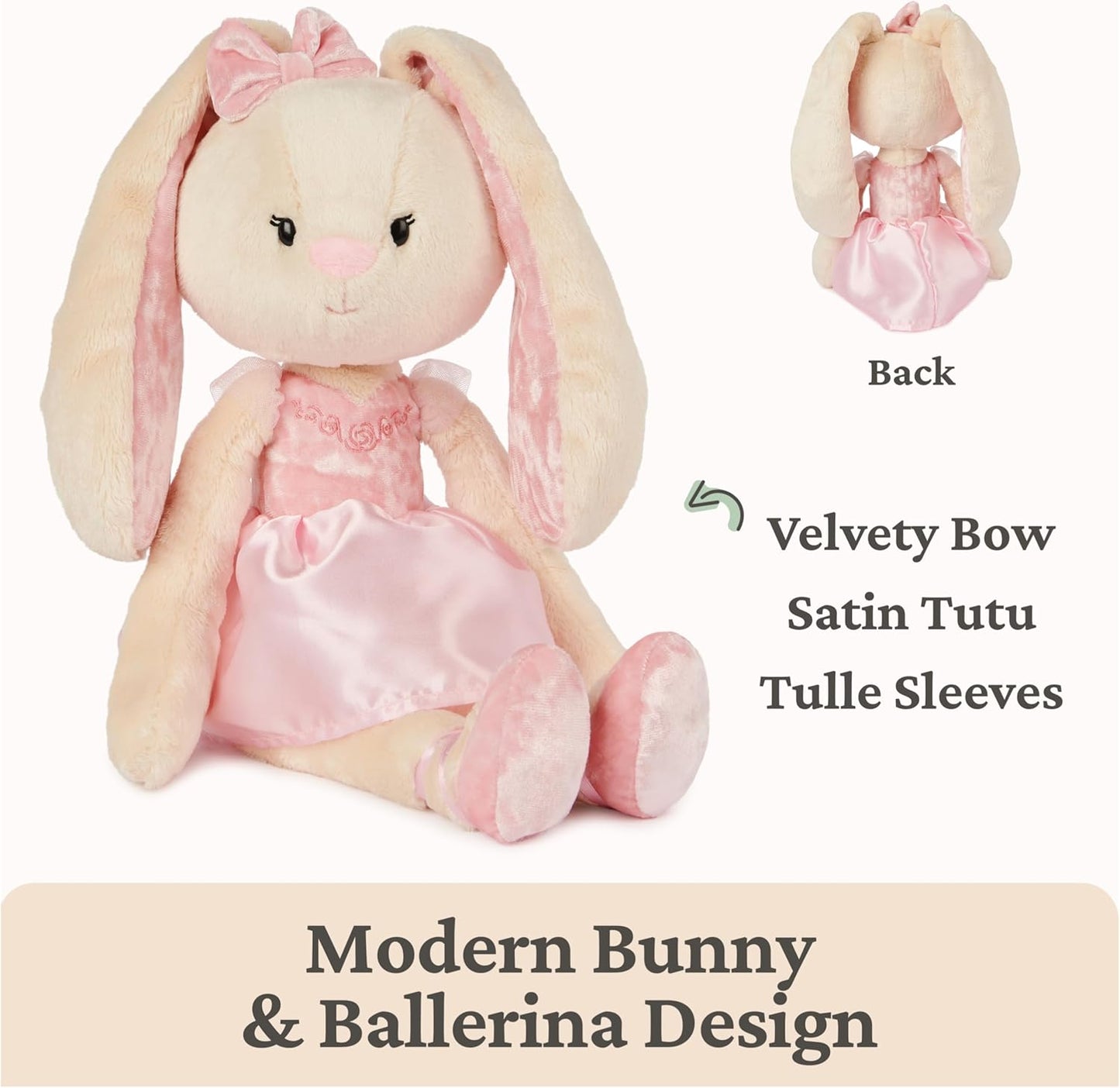 GUND Take-Along Friends Plush, Curtsy Ballerina Bunny, Bunny Stuffed Animal for Ages 1 and Up, Pink, 15"