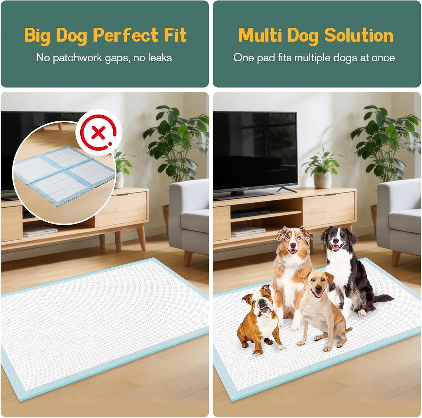 Large Puppy Pee Pads for Dogs 31" x 47" 40 Count, 6-Layer Leak-Proof XXXL Dog Pee Pads Extra Large, Super Absorbent Quick-Dry Thick Disposable Potty Training Pads