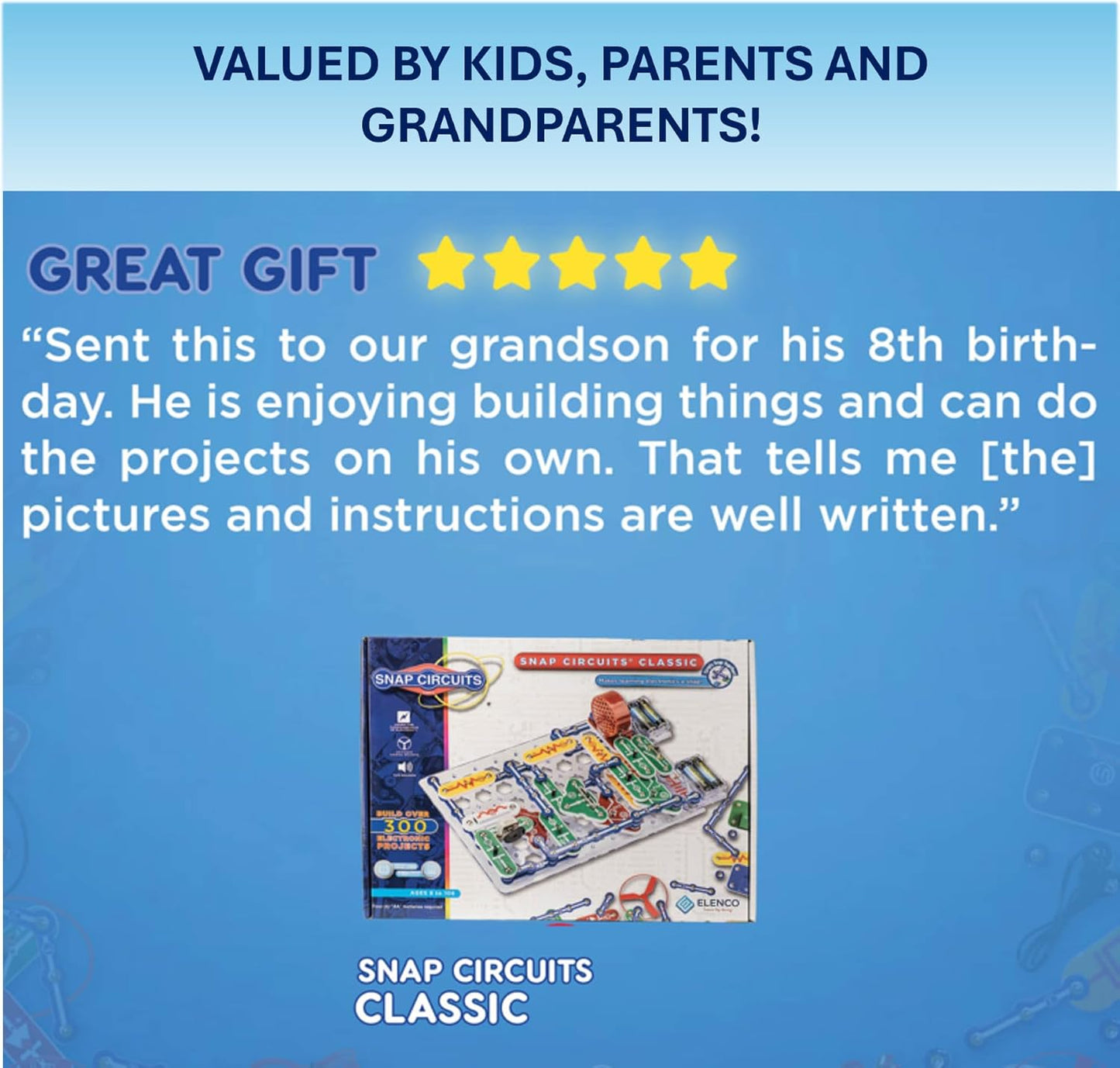 Snap Circuits Classic SC-300 Electronics Exploration Kit | Over 300 Projects | Full Color Manual Parts | STEM Educational Toy for Kids 8+ 2.3 x 13.6 x 19.3 inches