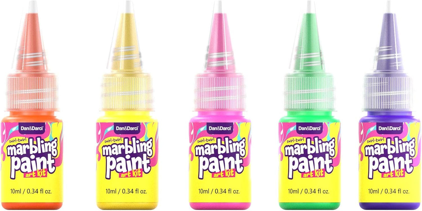 Dan&Darci Marbling Paint Art Kit for Kids - Arts & Crafts Gifts for Girls & Boys Ages 6-12 Years Old - Craft Kits Set - Gift Ideas Activities Toys Age 6 7 8 9 10 Year Olds - Marble Painting Sets